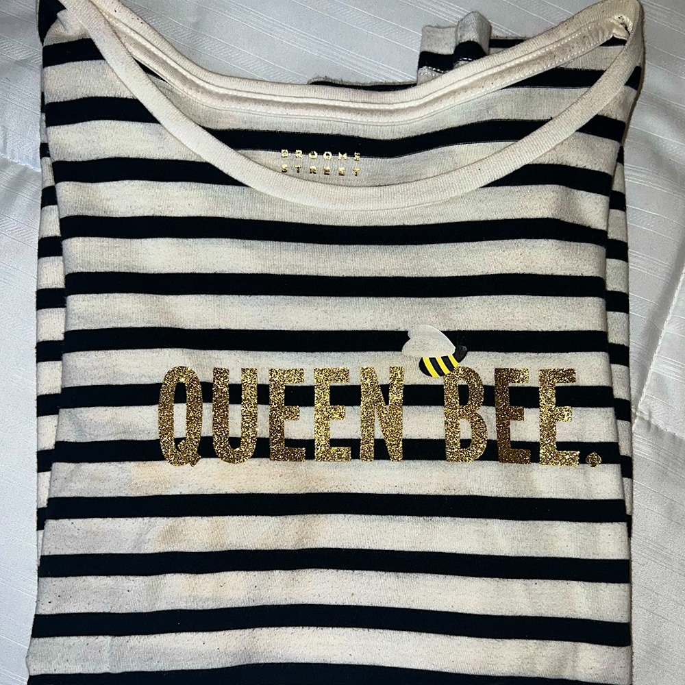 Kate Spade Striped “Queen Bee” T-Shirt